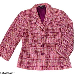 Ellen Tracy Tweed lined Pink Jacket